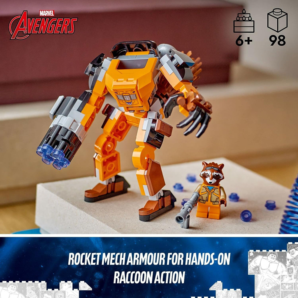 Buy Lego Marvel Rocket Mech Armor Set 76243 with 98pcs | Yallatoys.com