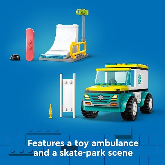 Buy Lego City Emergency Ambulance and Snowboarder Set 60403 with 79pcs | Yallatoys.com