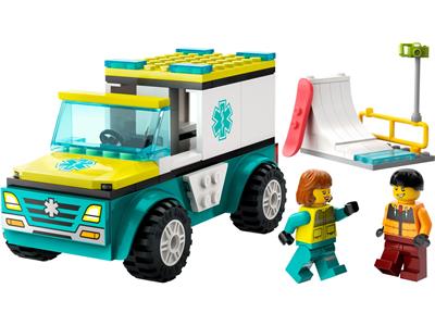 Buy Lego City Emergency Ambulance and Snowboarder Set 60403 with 79pcs | Yallatoys.com
