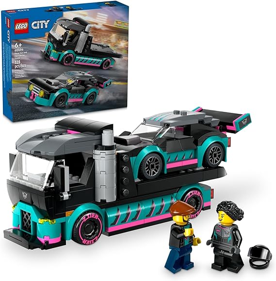 Buy Lego City Race Car and Car Carrier Truck Toys Set 60406 with 328pcs | Yallatoys.com