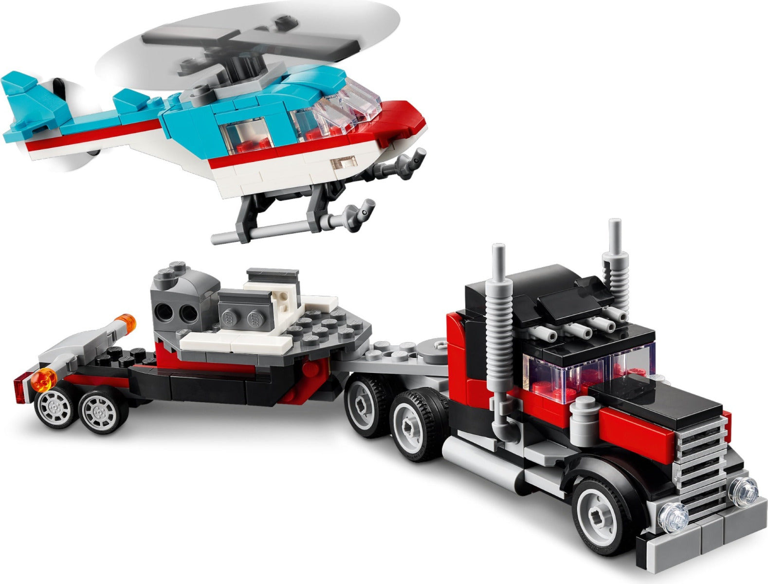 Buy Lego Creator 3 in 1 Flatbed Truck with Helicopter Toy 31146 with 270pcs | Yallatoys.com
