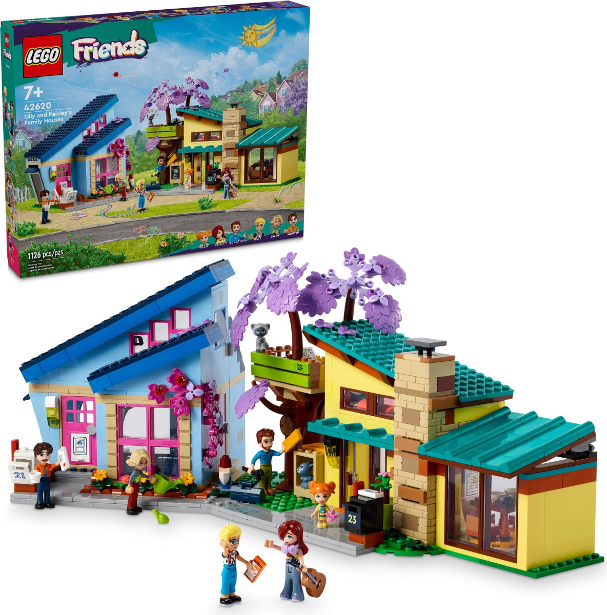Buy Lego Friends Olly and Paisley's Family Houses Building Set 42620 with 1126pcs | Yallatoys.com