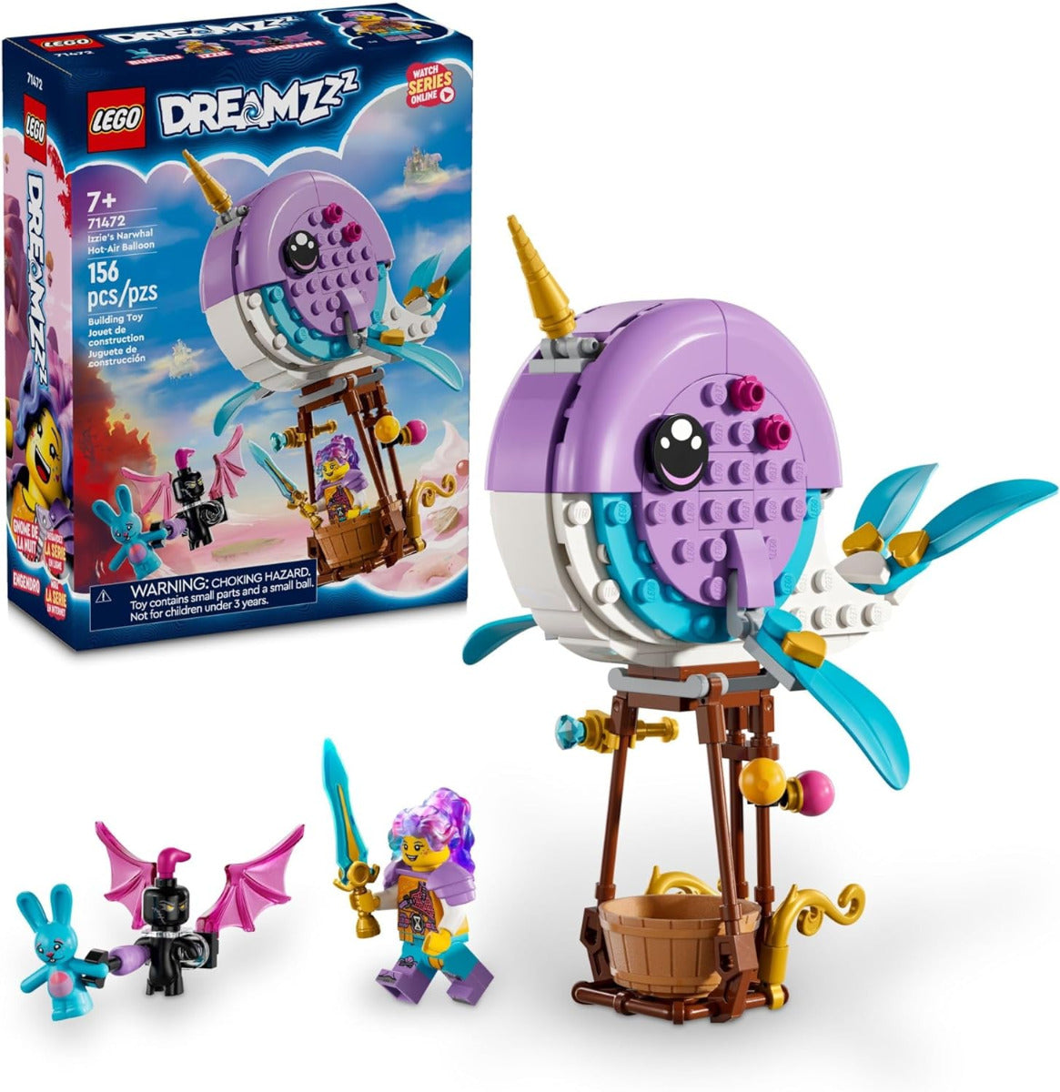 Buy Lego Dreamzzz Izzies Narwhal Hot-Air Balloon 71472 with 156pcs | Yallatoys.com