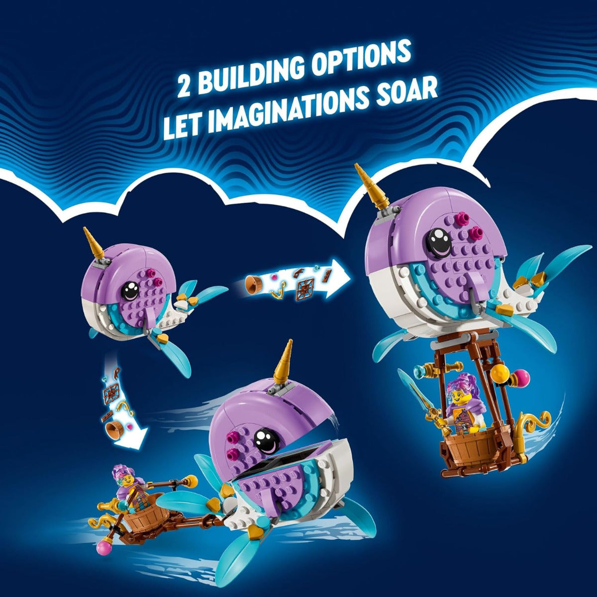 Buy Lego Dreamzzz Izzies Narwhal Hot-Air Balloon 71472 with 156pcs | Yallatoys.com
