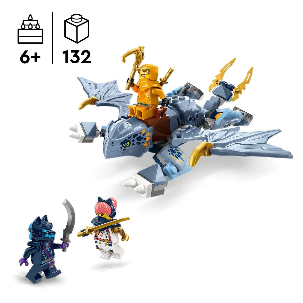 Buy Lego Ninjago Young Dragon Riyu Toy with Minifigures 71810 with 132pcs | Yallatoys.com