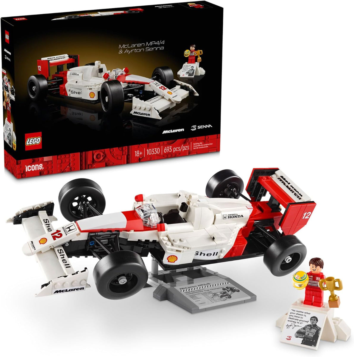 Buy Lego Icons McLaren MP4-4 with Ayrton Senna Minifigure 10330 with 693pcs | Yallatoys.com
