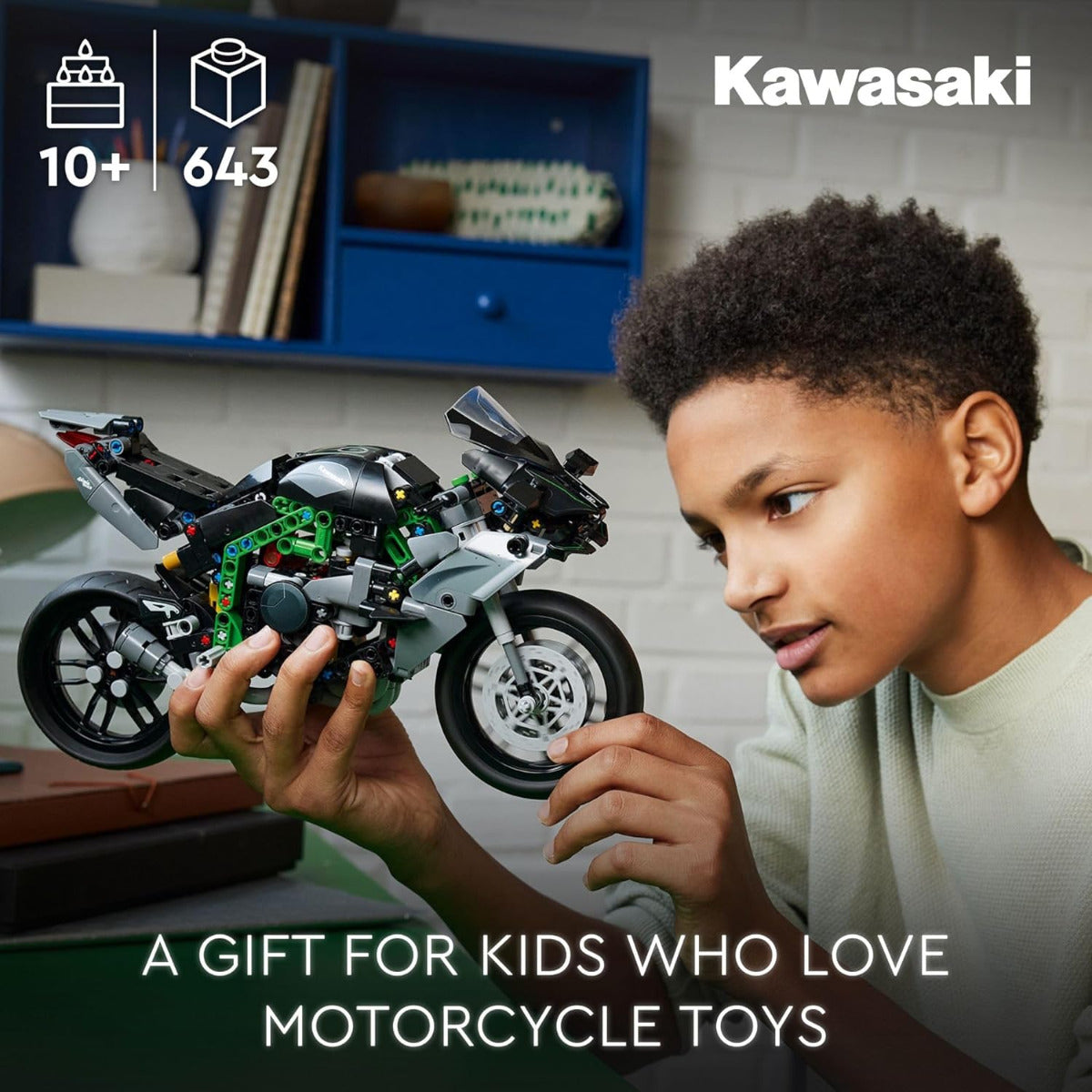 Buy Lego Technic Kawasaki Ninja H2R Motorcycle 42170 with 643pcs | Yallatoys.com