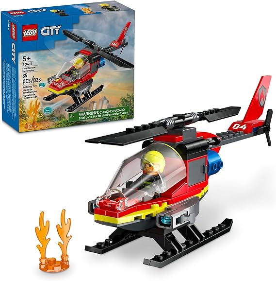 Buy Lego City Fire Rescue Helicopter Building Set 60411 with 85pcs | Yallatoys.com