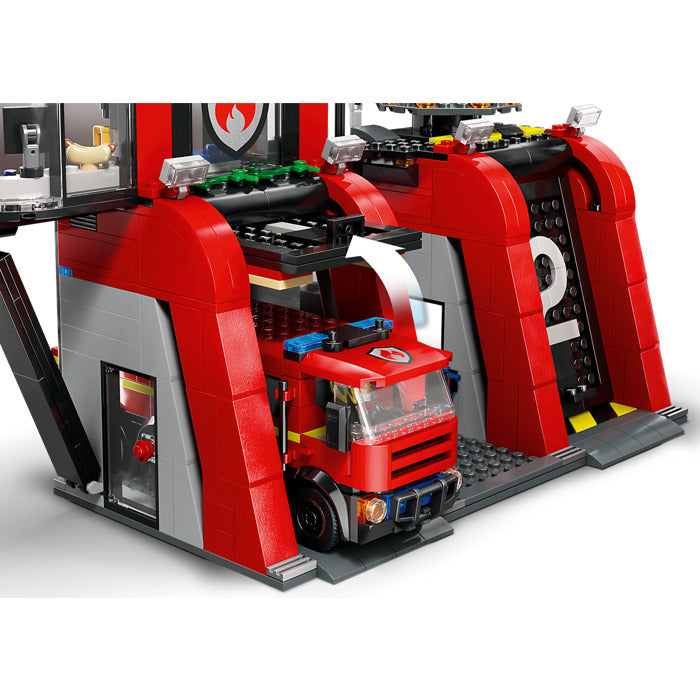 Buy Lego City Fire Station With Fire Engine 60414 with 843pcs | Yallatoys.com