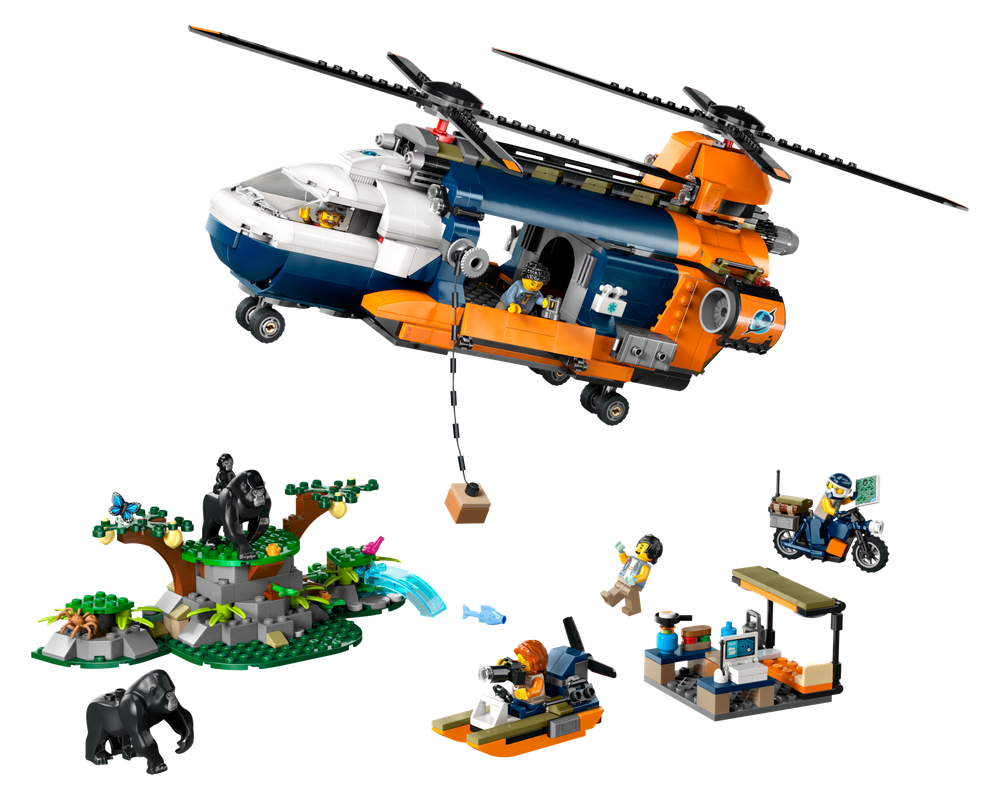 Buy Lego City Jungle Explorer Helicopter at Base Camp 60437 With 881pcs | Yallatoys.com