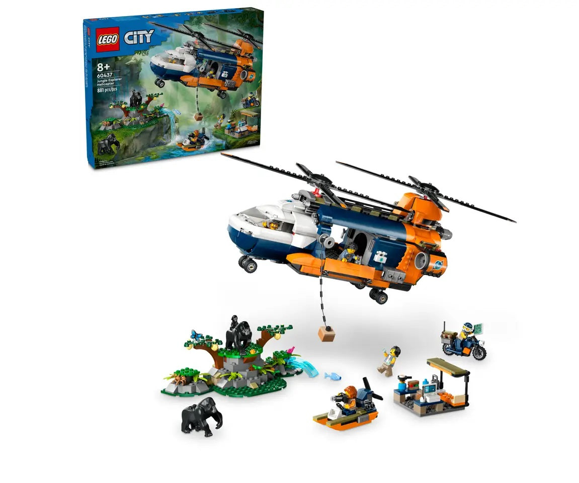 Buy Lego City Jungle Explorer Helicopter at Base Camp 60437 With 881pcs | Yallatoys.com