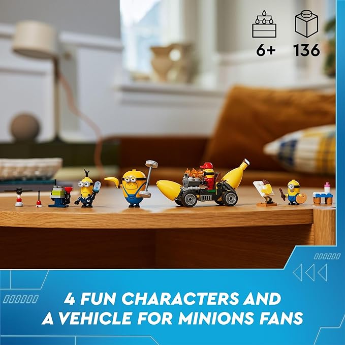 Buy Lego Despicable Me 4 Minions and Banana Car 75580 With 136pcs | Yallatoys.com