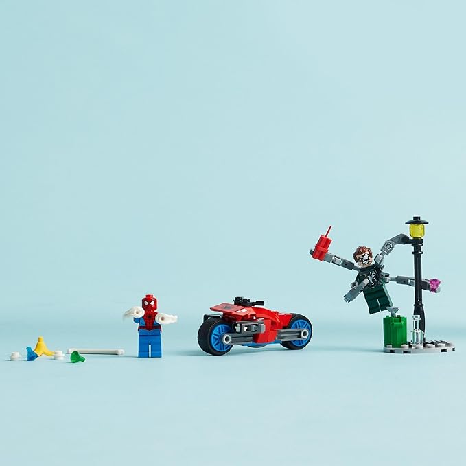 Buy Lego Marvel Motorcycle Chase SpiderMan Vs Doc Ock 76275 with 77pcs | Yallatoys.com