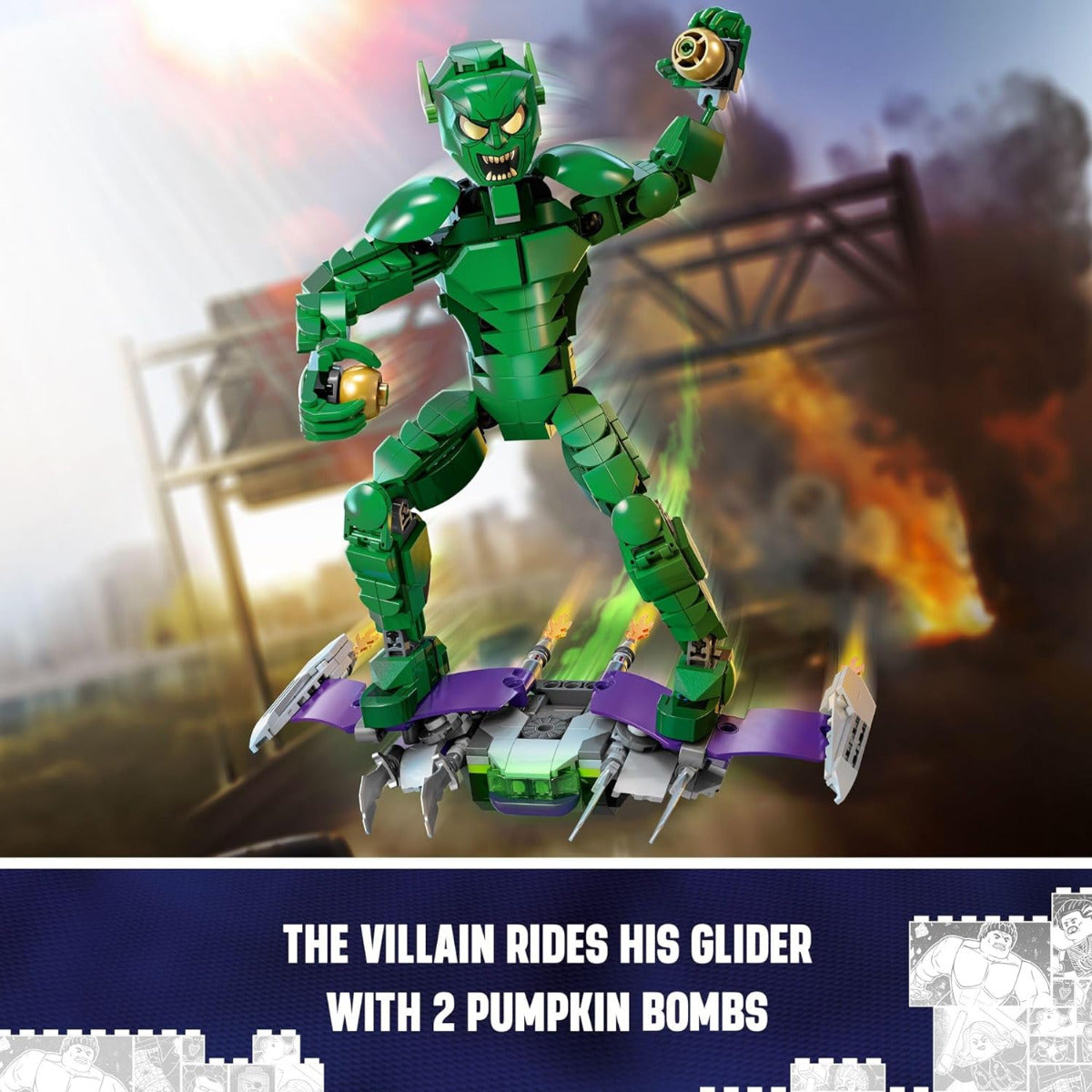Buy Lego Marvel Green Goblin Construction Figure Building Toy with 471pcs | Yallatoys.com