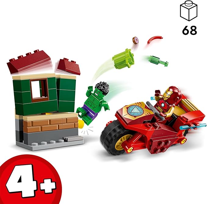 Buy Lego Marvel Iron Man With Bike And The Hulk 76287 With 68pcs | Yallatoys.com