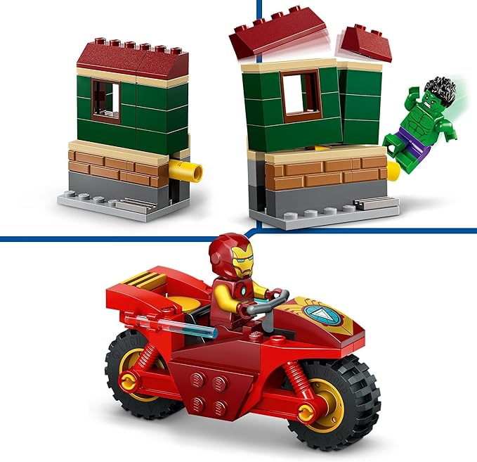 Buy Lego Marvel Iron Man With Bike And The Hulk 76287 With 68pcs | Yallatoys.com