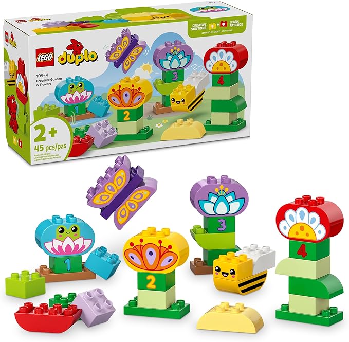 Buy Lego Duplo Town Creative Garden & Flowers Colour-Sorting Stacking Toy 10444 with 45 pcs | Yallatoys.com