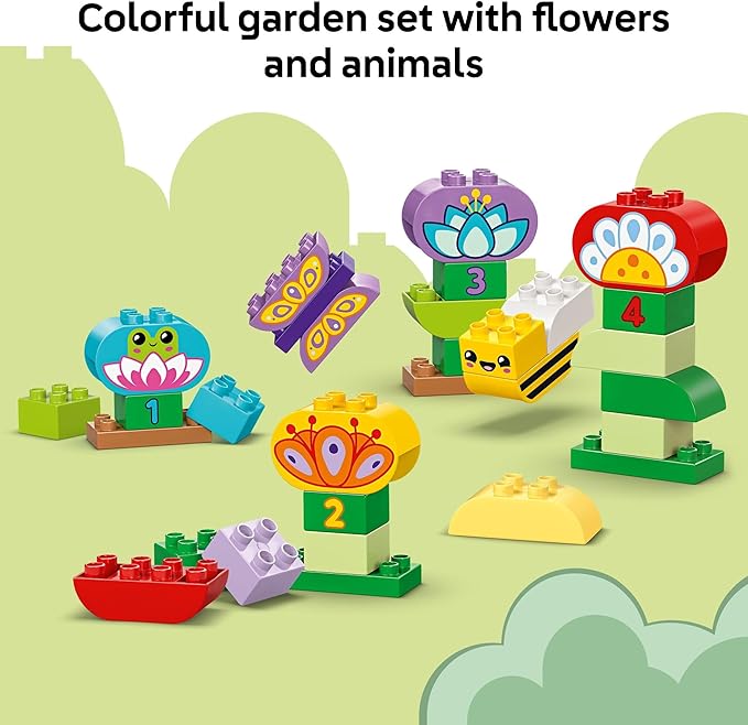 Buy Lego Duplo Town Creative Garden & Flowers Colour-Sorting Stacking Toy 10444 with 45 pcs | Yallatoys.com
