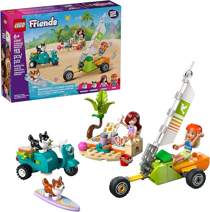 Buy Lego Friends Surfing Dogs and Scooter Adventure 42641 with 113 pcs | Yallatoys.com