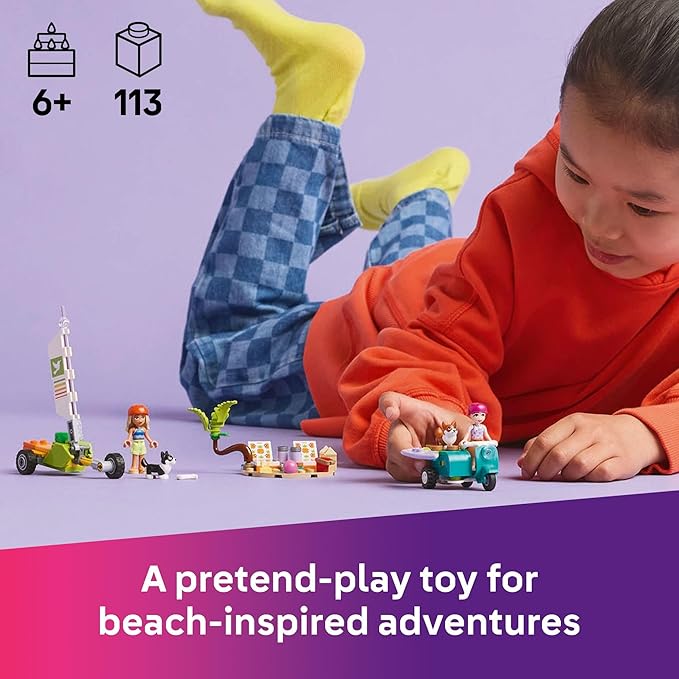 Buy Lego Friends Surfing Dogs and Scooter Adventure 42641 with 113 pcs | Yallatoys.com
