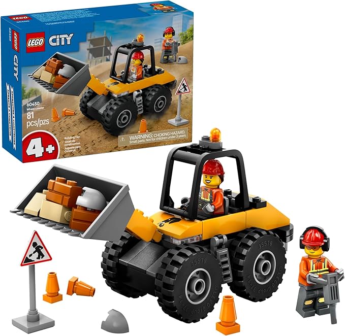 Buy Lego City Yellow Construction Wheel Loader Buildable Vehicle Set 60450 81 pcs | Yallatoys.com