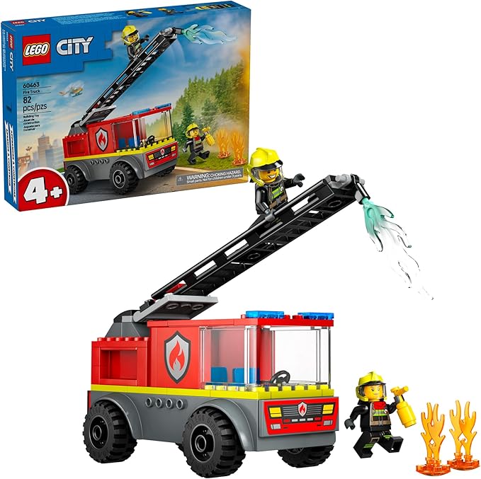 Buy Lego City Fire Engine with Ladder Firefighter 60463 82 pcs | Yallatoys.com