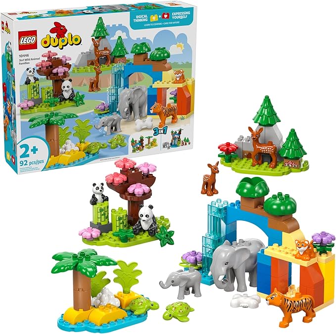 Buy Lego Duplo Town 3in1 Wild Animal Families Set Learning Toy 10446 with 92 pcs | Yallatoys.com