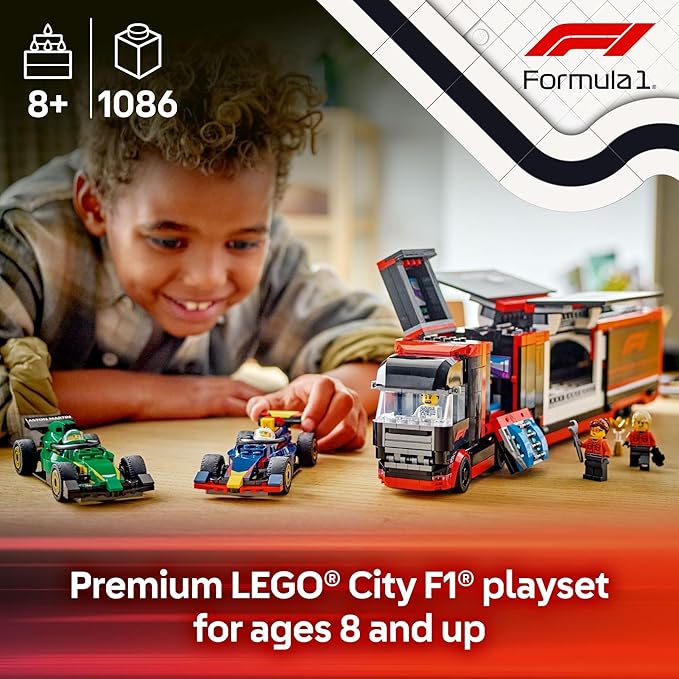 Buy Lego City F1 Truck with RB20 & AMR24 F1 Car 60445 with 1086 pcs | Yallatoys.com