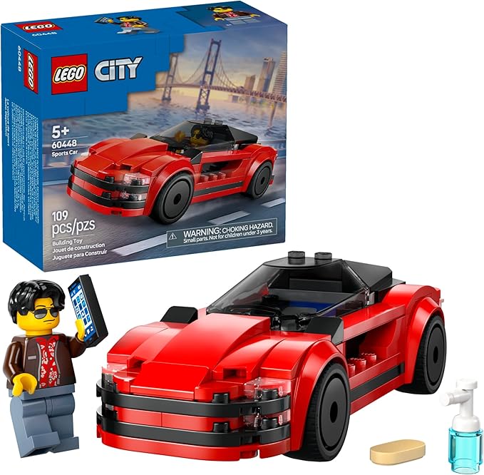 Buy Lego City Red Sports Car Supercar Toy Vehicle Set 60448 with 109 pcs | Yallatoys.com