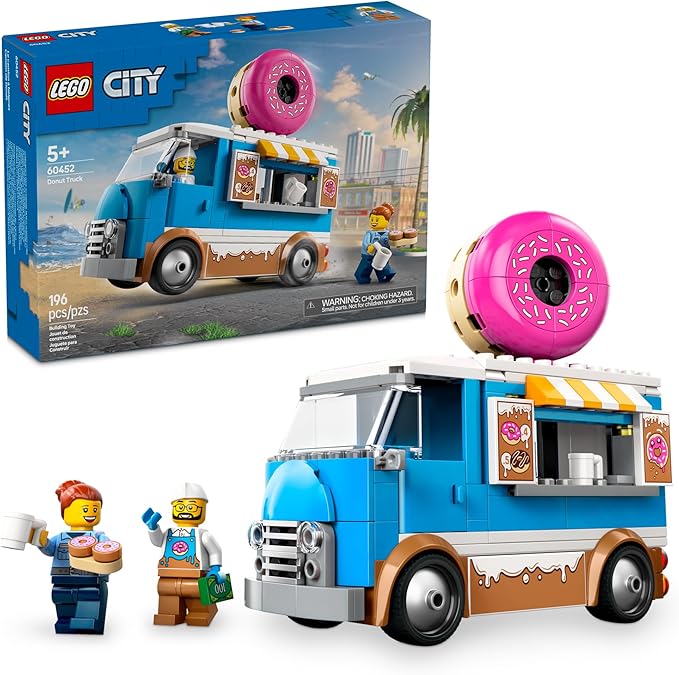 Buy Lego City Doughnut Truck Playset Vendor Vehicle Toy 60452 196 pcs | Yallatoys.com