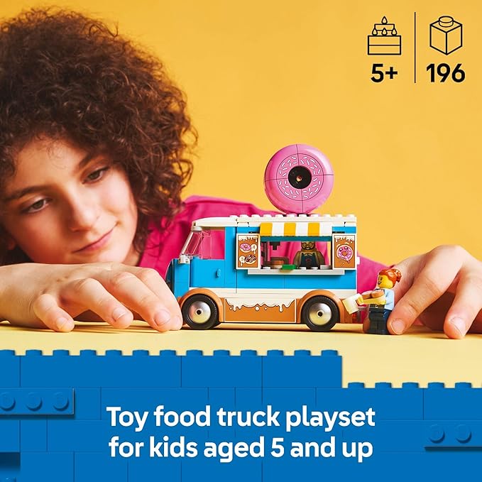 Buy Lego City Doughnut Truck Playset Vendor Vehicle Toy 60452 196 pcs | Yallatoys.com