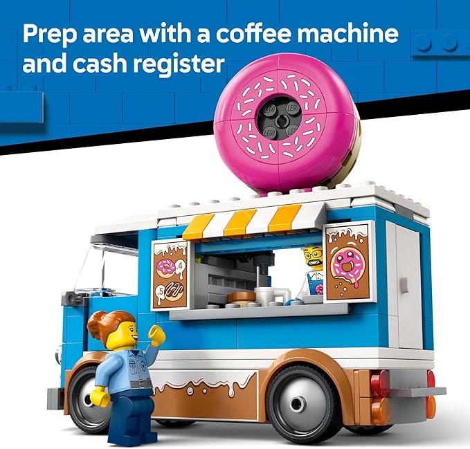 Buy Lego City Doughnut Truck Playset Vendor Vehicle Toy 60452 196 pcs | Yallatoys.com