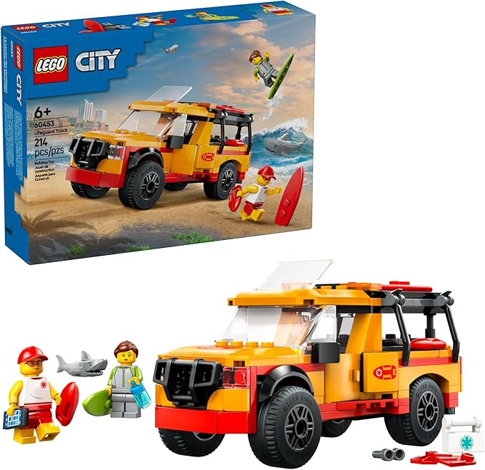 Buy Lego City Lifeguard Beach Rescue Truck Playset 60453 214 pcs | Yallatoys.com