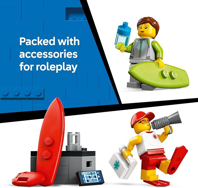Buy Lego City Lifeguard Beach Rescue Truck Playset 60453 214 pcs | Yallatoys.com