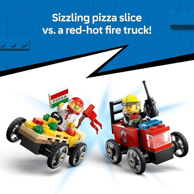 Buy Lego City Pizza vs Fire Truck Race Car Pack Toy Soapbox Racing Set 60458 with 70pcs | Yallatoys.com