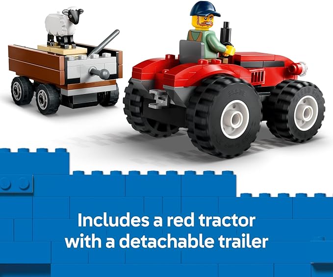 Buy Lego City Red Farm Tractor with Trailer & Sheep Toy, Playset for Kids 60461 with 116 pcs | Yallatoys.com