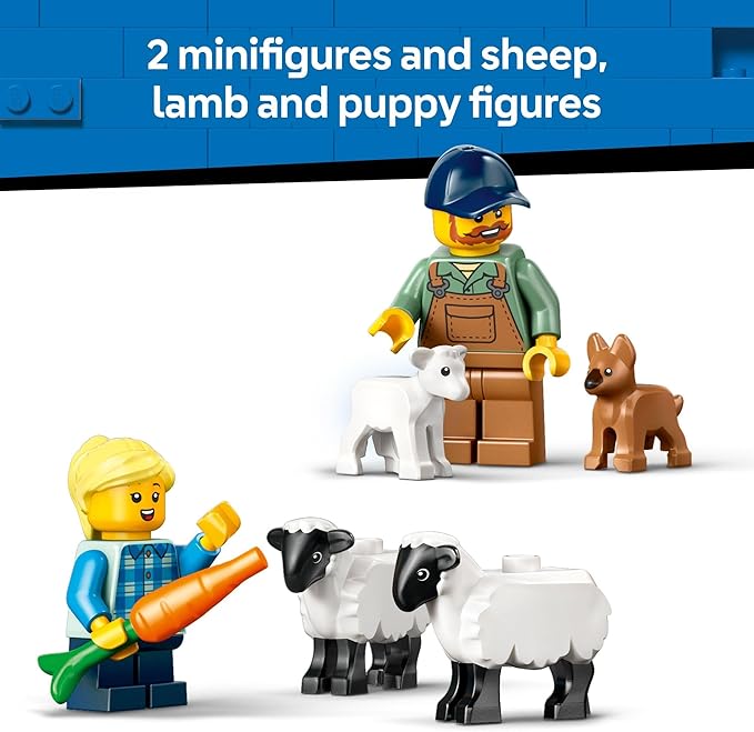 Buy Lego City Red Farm Tractor with Trailer & Sheep Toy, Playset for Kids 60461 with 116 pcs | Yallatoys.com