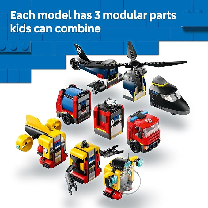 Buy Lego City Helicopter Fire Engine & Submarine Remix Toy Building Set 60462 with 874 pcs | Yallatoys.com