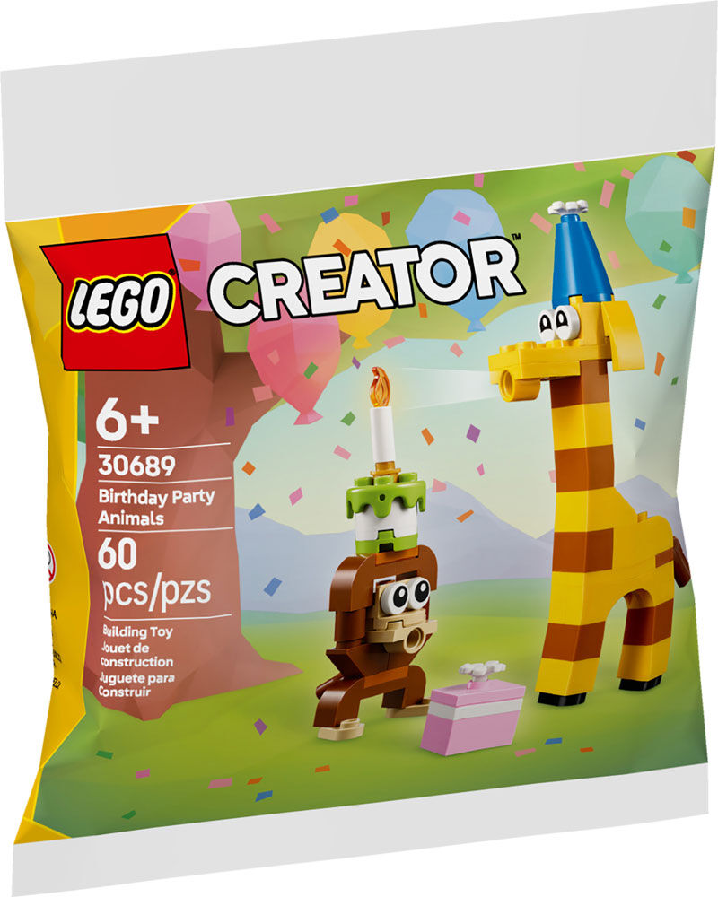 Buy Lego Creator Birthday Party AnimalsBuilding Kit with Monkey and Giraffe Toys 30689 with 60 pcs | Yallatoys.com