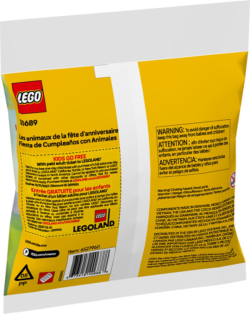 Buy Lego Creator Birthday Party AnimalsBuilding Kit with Monkey and Giraffe Toys 30689 with 60 pcs | Yallatoys.com