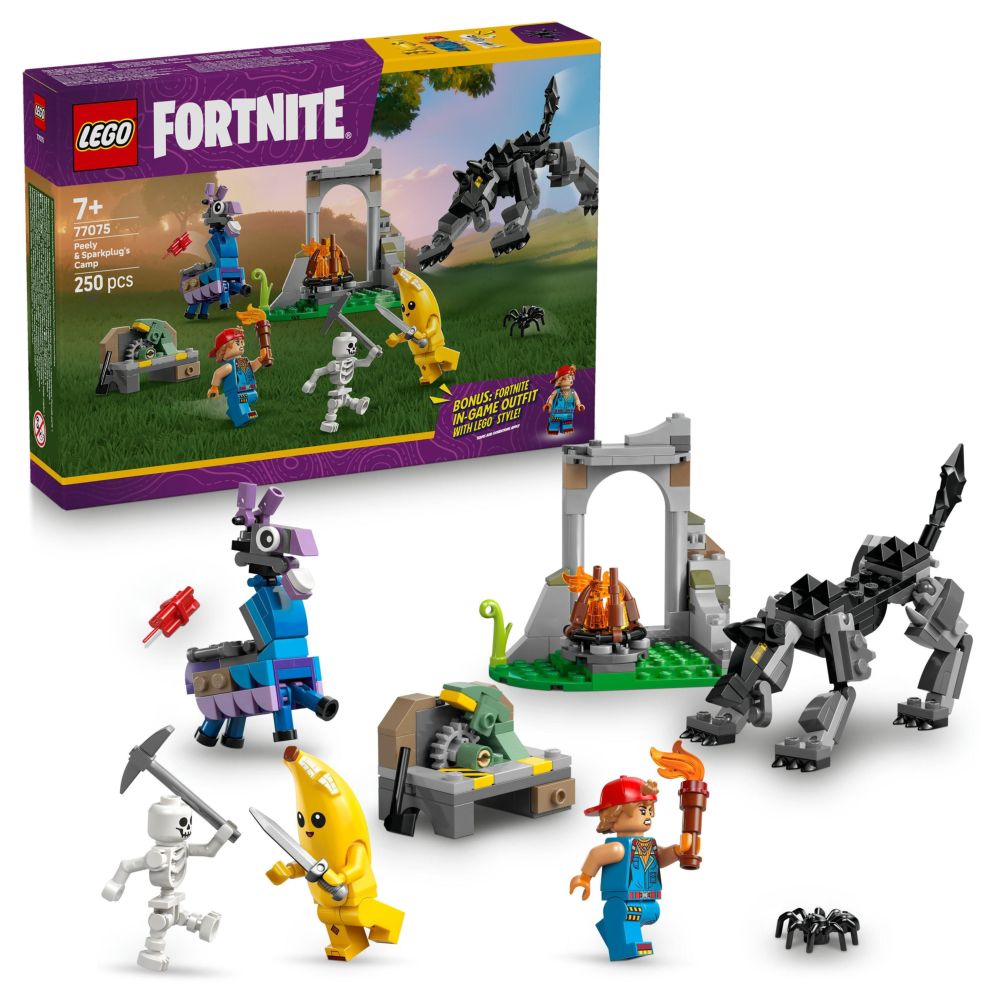 Buy Lego Fortnite Peely & Sparkplug’s Camp Video Game Building Set 77075 (300 Pieces) | Yallatoys.com