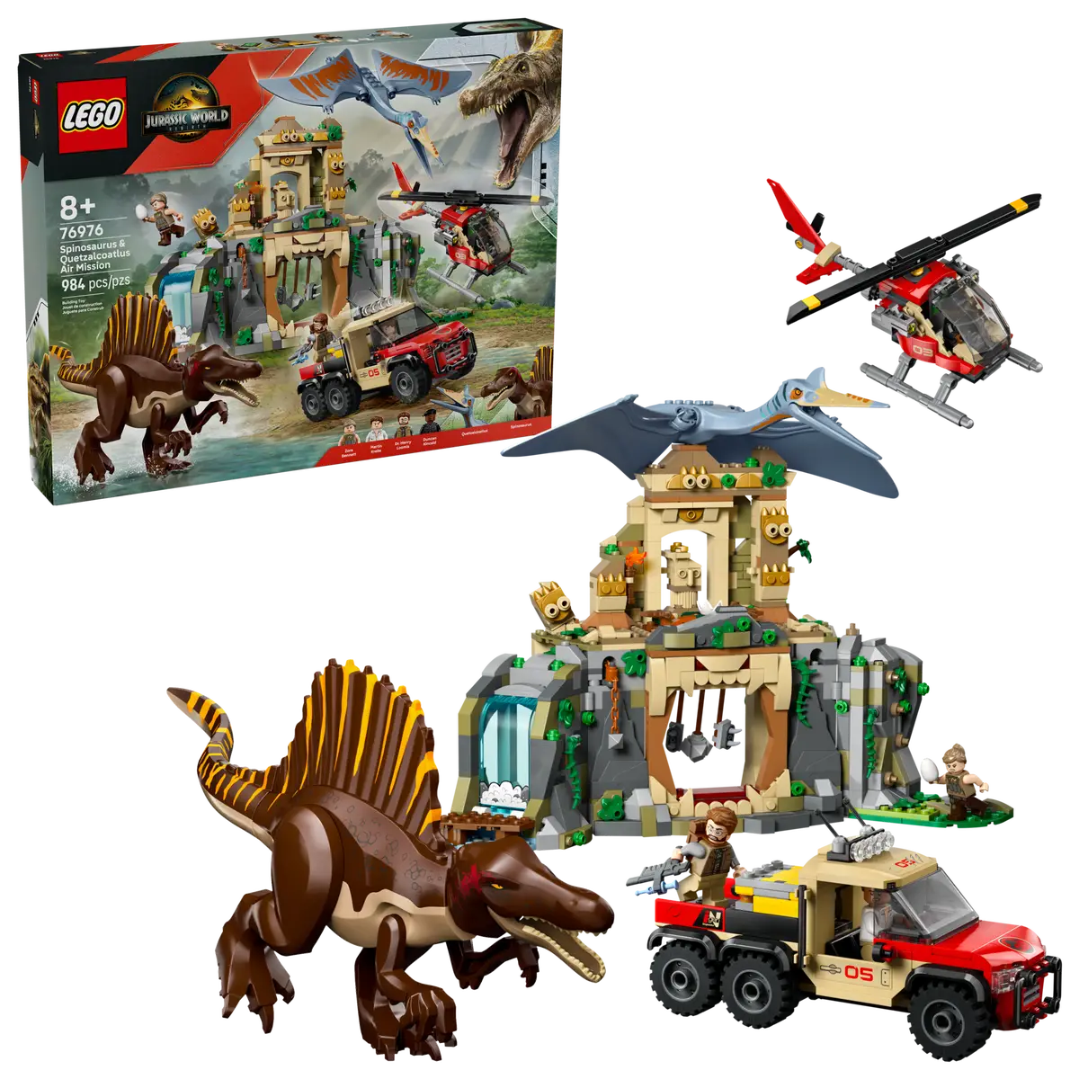 Buy Lego Jurassic World Spinosaurus & Quetzalcoatlus Air Mission 984Pcs | Yallatoys.com