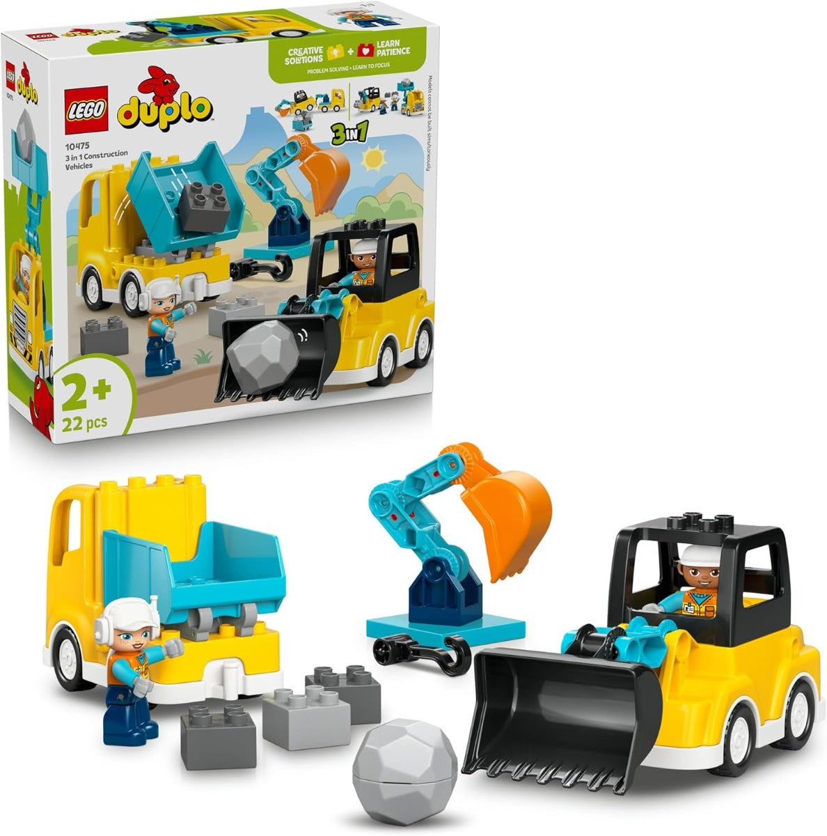 Buy Lego Duplo 10475 3 in 1 Construction Vehicles 22Pcs | Yallatoys.com