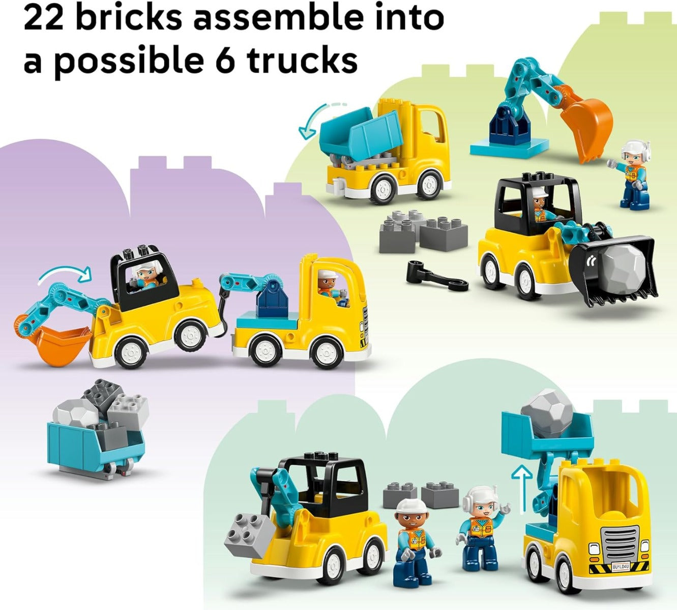 Buy Lego Duplo 10475 3 in 1 Construction Vehicles 22Pcs | Yallatoys.com