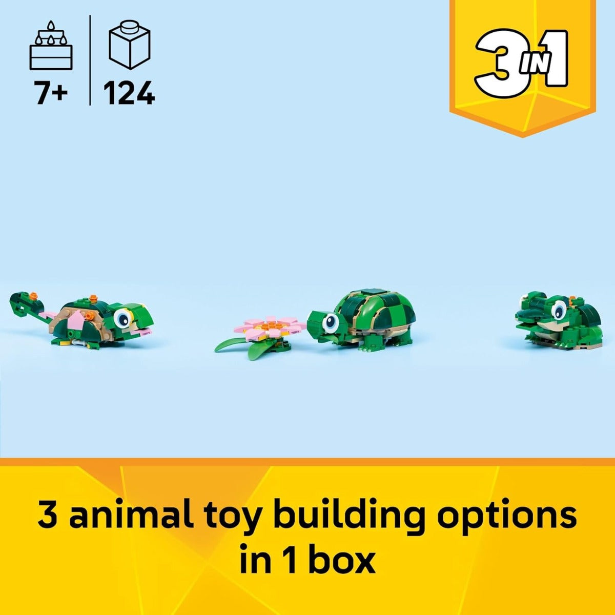 Buy Lego Creator 31377 Turtle with a Water Lily Flower 124Pcs | Yallatoys.com