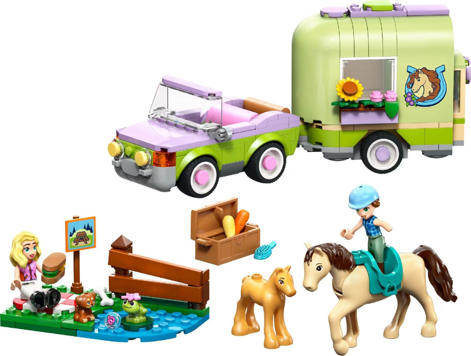 Buy Lego Friends 42695 Horse and Baby Foal Trailer | Yallatoys.com
