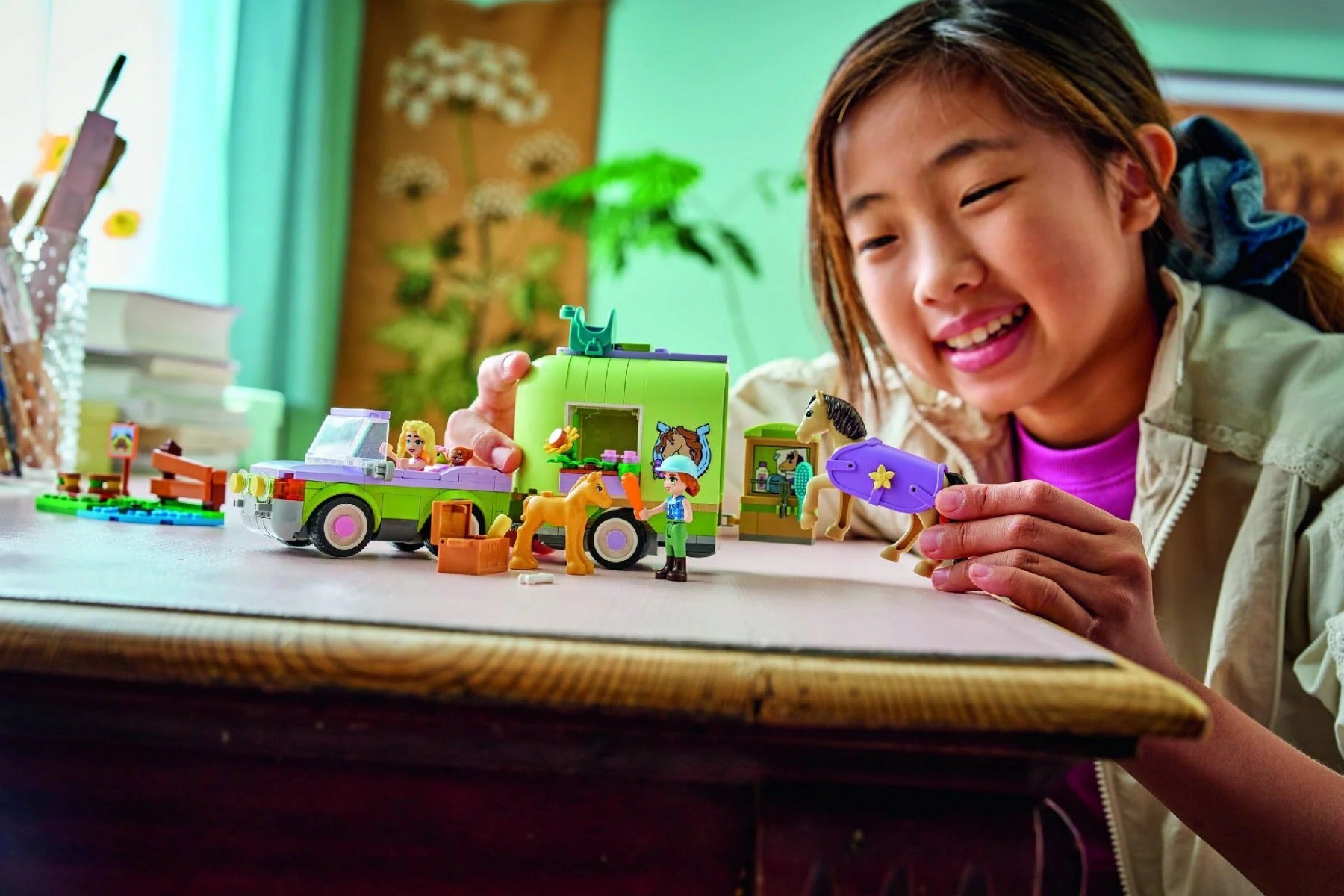 Buy Lego Friends 42695 Horse and Baby Foal Trailer | Yallatoys.com