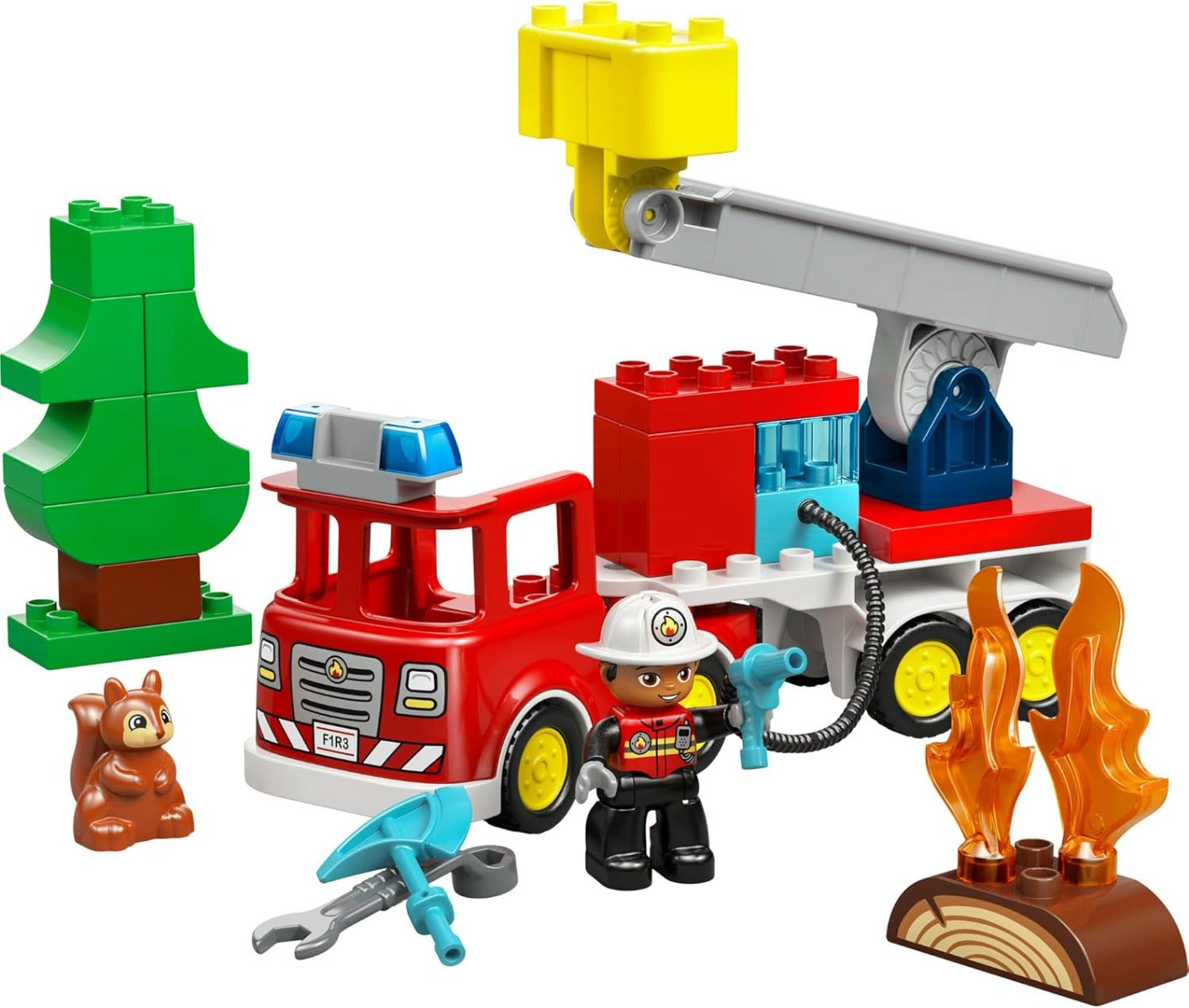 Buy Lego Duplo 10473 Fire Truck with Hose and Firefighter 28Pcs | Yallatoys.com