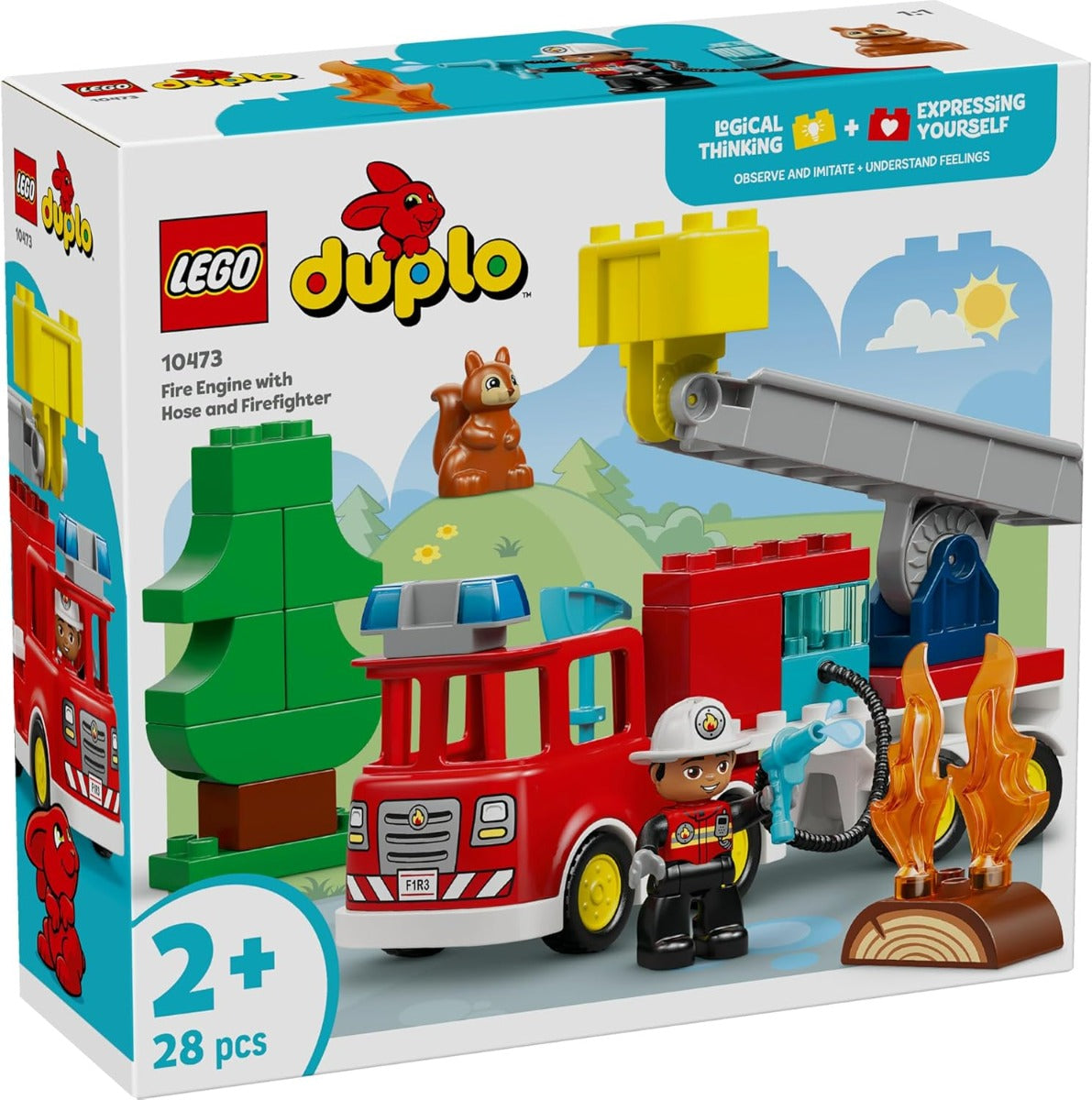 Buy Lego Duplo 10473 Fire Truck with Hose and Firefighter 28Pcs | Yallatoys.com