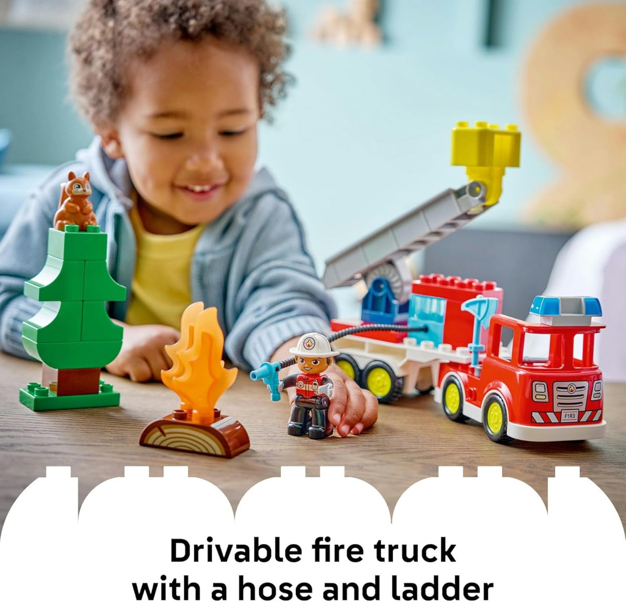 Buy Lego Duplo 10473 Fire Truck with Hose and Firefighter 28Pcs | Yallatoys.com
